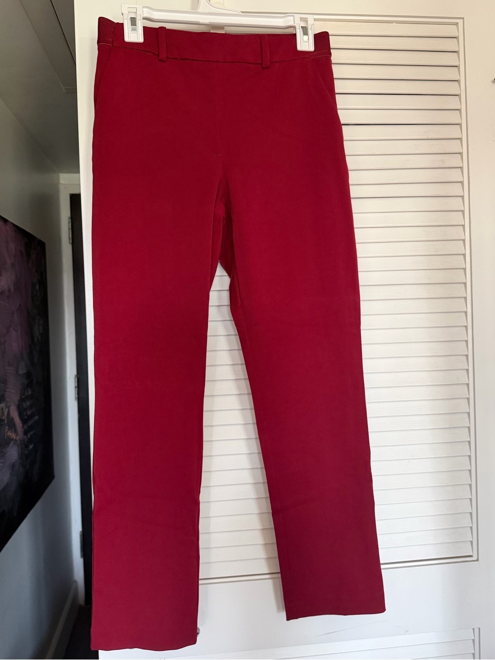 H&M Red Straight-Leg Pants